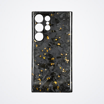 Samsung Galaxy Ultra Tam Karbon Kılıf – Dövme Karbon Altın | KarbonExe